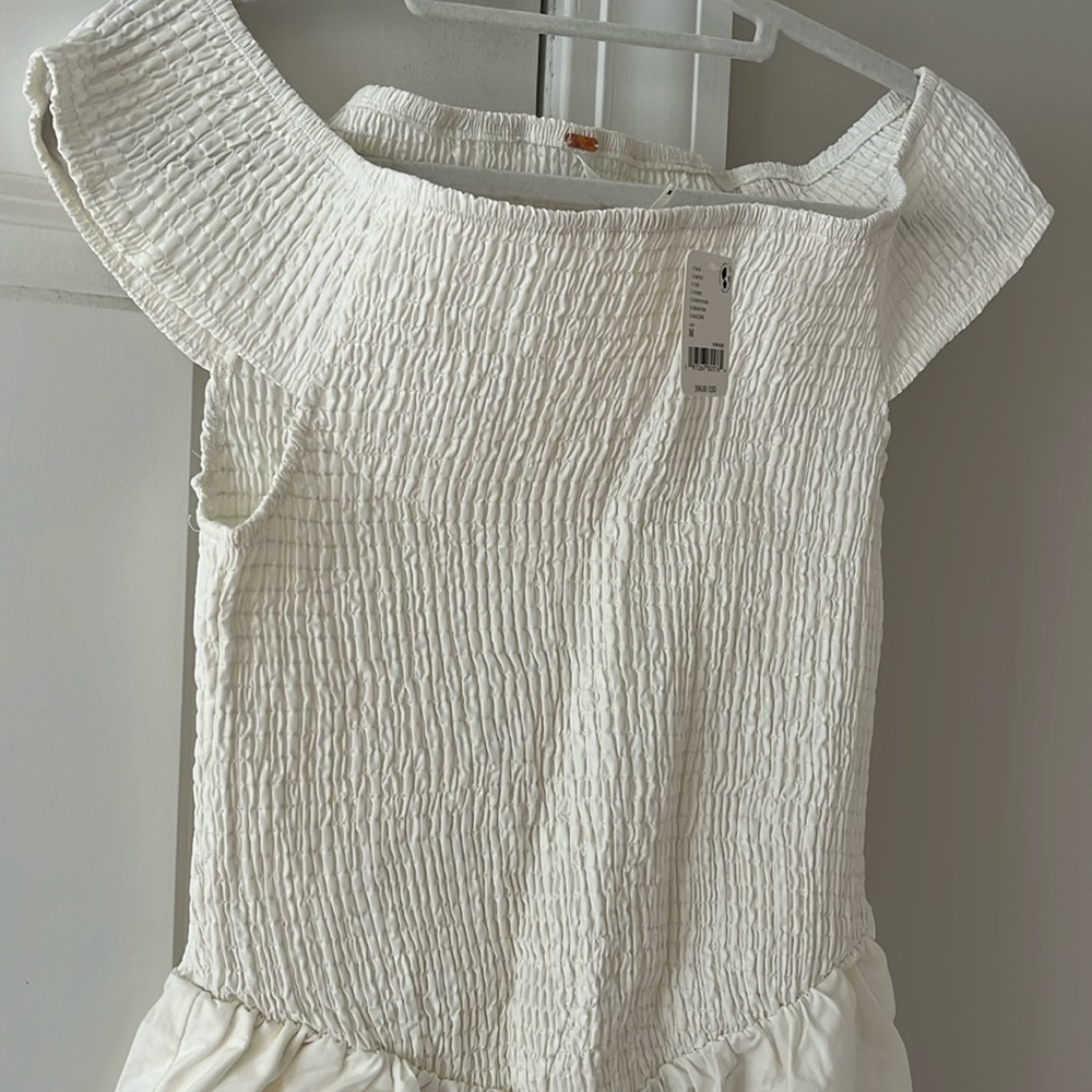 Free People Smocked White Dress NWT